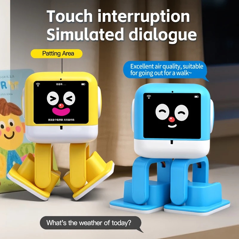 Kids Education Learning - Robot zabawka AI z wyświetlaczem LCD,