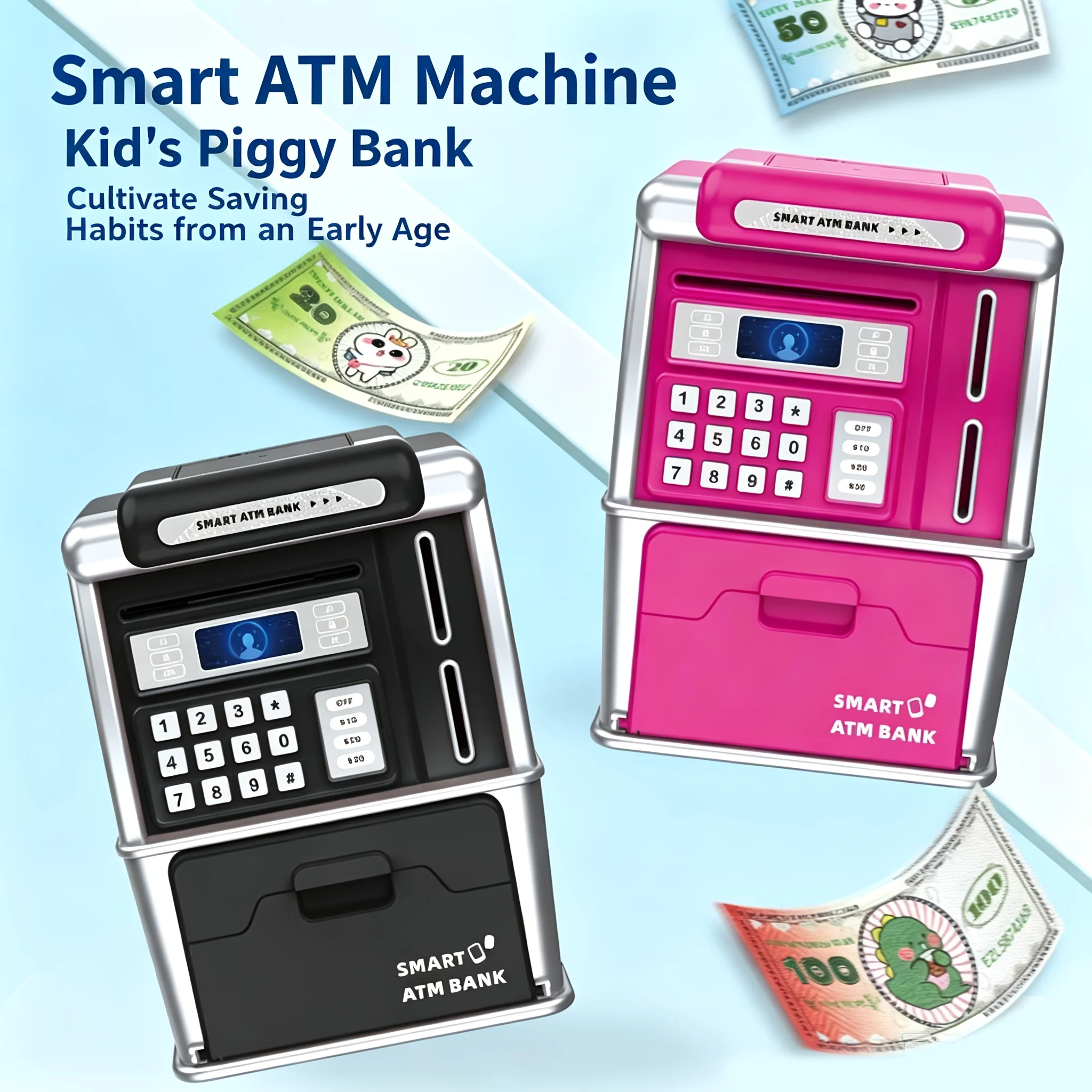 Kids Education Savings - Inteligentny skarbonka ATM, automatyczne wkładanie banknotów,