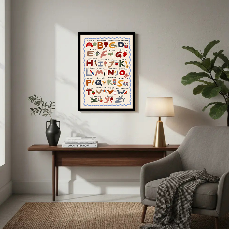 Plakat z alfabetem ABC dla dzi – Kids Education Charts recenzja i cena