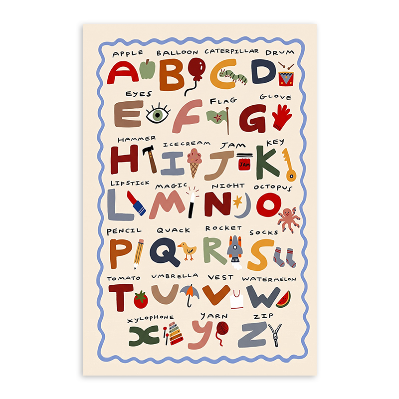 Plakat z alfabetem ABC dla dzi – Kids Education Charts recenzja i cena